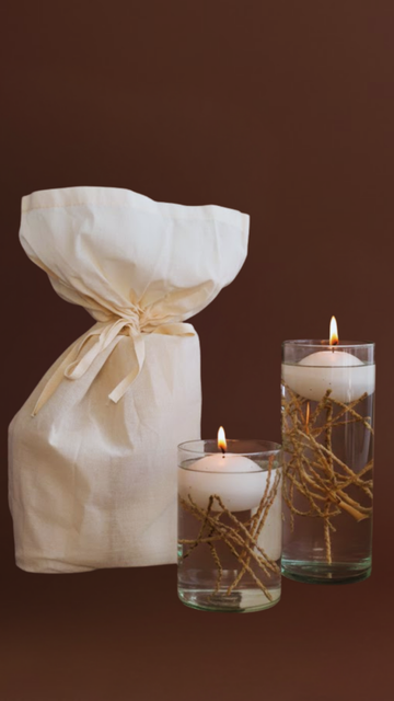 Kit Cilindros Velas Flotantes 20 cm y 15 cm