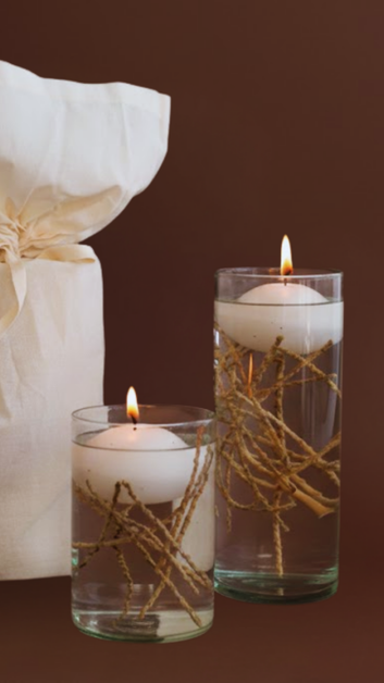 Kit Cilindros Velas Flotantes 20 cm y 15 cm