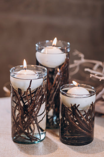 Kit Cilindros Velas Flotantes 25 cm, 20cm y 15 cm