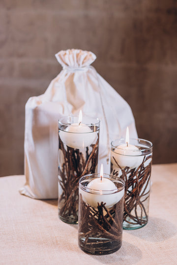 Kit Cilindros Velas Flotantes 25 cm, 20cm y 15 cm